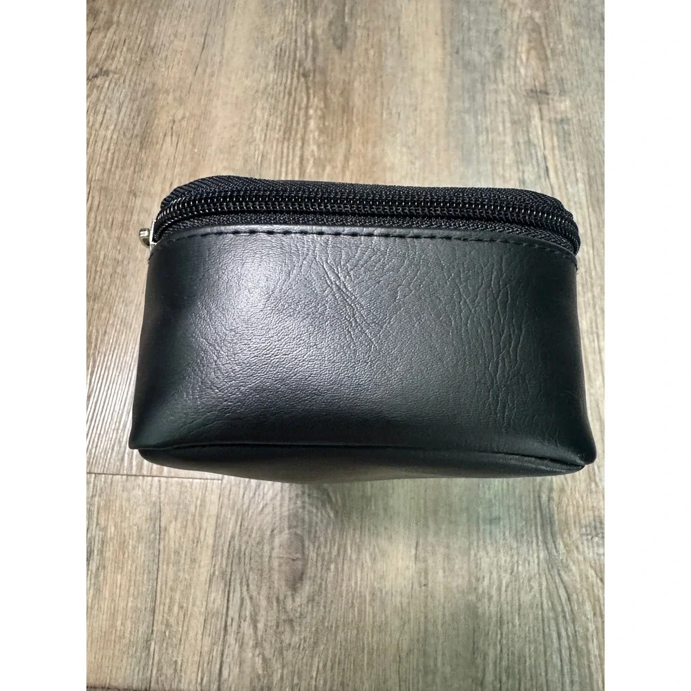BMW Black Faux Leather First Aid Kit Pouch Zippered Automotive Organizer Bag